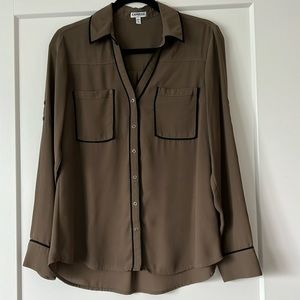 Brown button down shirt